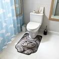 thumbnail image 5 of Ohmyroo U Shaped Toilet Mat, 19.7 x 15.7 In Absorbent Diatom Mud Floor Rug With Cat Design, 5 of 7