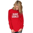 thumbnail image 3 of Quad Goals Weightlifting Barbell Plus Size Long Sleeve Graphic Tee Shirt Brisco Brands 2X, 3 of 5