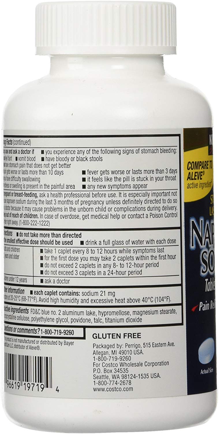 Buy Kirkland Signature Naproxen Sodium 220 mg., 400 Caplets Online at
