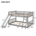 thumbnail image 2 of Low Bunk Bed Full over Full with Convertible Slide and Ladder, Up Bed Fit 6'' Down Bed Fit 8''-10'' Mattress, Load 250lbs 78.8x95.5x49.6inch,Gray, 2 of 8