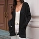thumbnail image 5 of Suéter de Punto con Capucha y Mangas Largas Abiertas para Mujer 2025, Prenda Exterior Tipo Cárdigan Negro M, 5 of 10