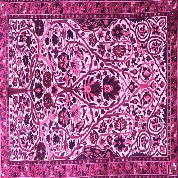 Ahgly Company Indoor Square Persian Pink Traditional Area Rugs, 8' Square