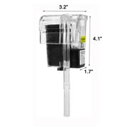 AQUANEAT Aquarium Filter Hang on HOB Power Filter 5 Gallon Small Fish Tank Filter