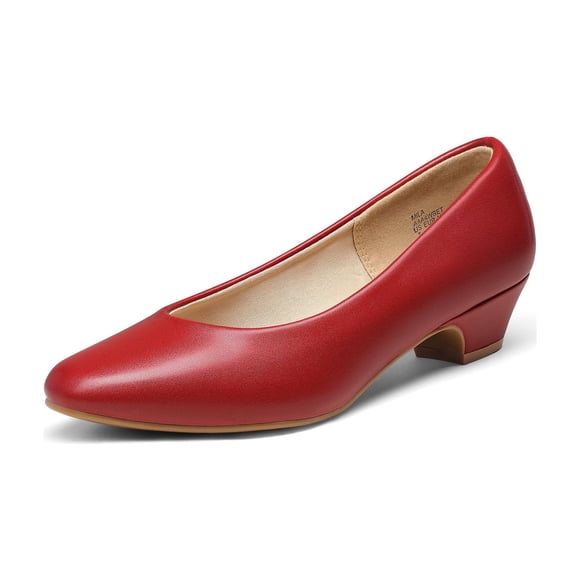 Zapatos de Tacón Bajo Chunky Mila para Mujer DREAM PAIRS Rojo 7.5