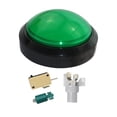 thumbnail image 1 of Botón pulsador LED de 100 mm, con accesorios de microinterruptor Interruptor de botón pulsador LED, kit LED de bricolaje para repuestos de piezas de , Verde Yotijar Botón de juego, 1 of 8