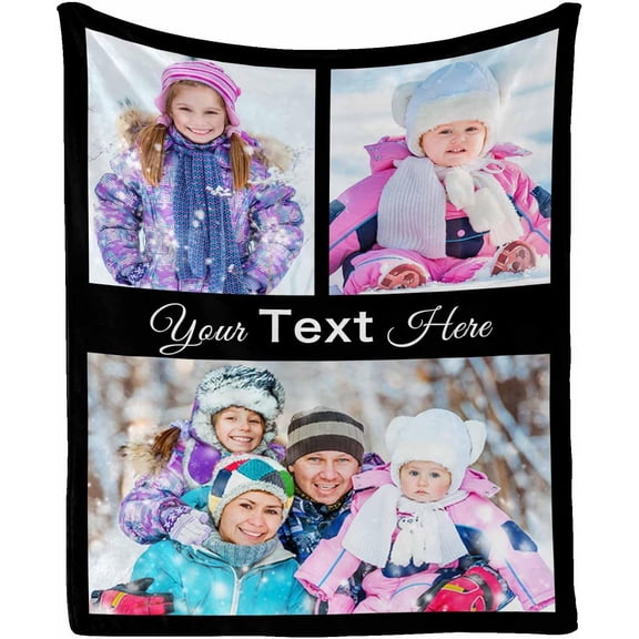 Photo Blanket Customized Customized Blanket Gifts for Best Friend Sister Family Dad Mom Daughter Son (7 Size)