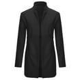 thumbnail image 5 of Otvok Womens Coats Plus Size Lapel Long Sleeve Solid Outwear Jackets Tops Coat, 5 of 6