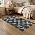 thumbnail image 2 of ODIKA 5'x7' Washable Area Rug Geometric Grid Abstract Interlocking Lattice Grey Alfombras Para for Dining Room, Under Table, Home Office, Non-Slip Chair-Friendly, 2 of 7