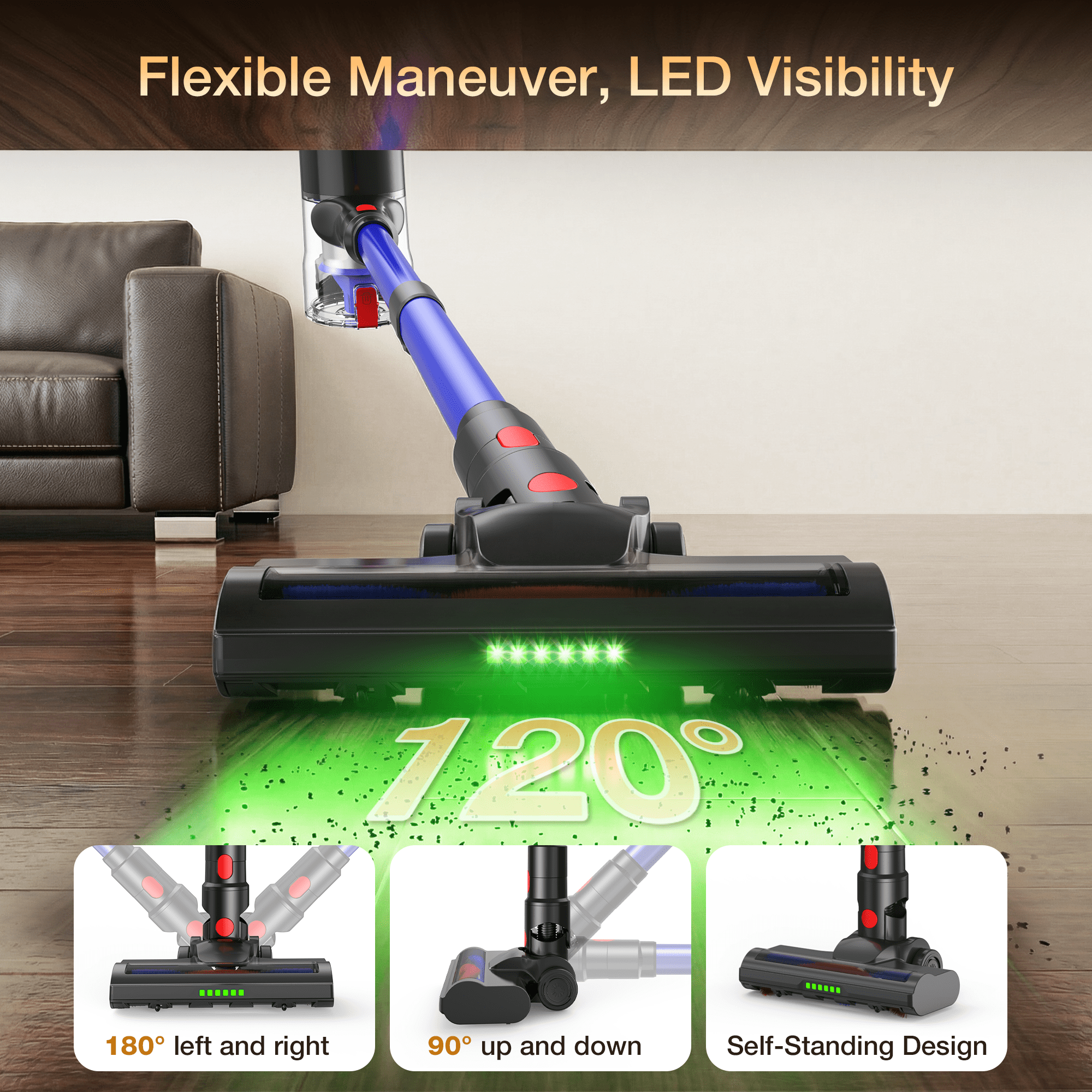 Maircle Stick Vacuum Cleaner, Lightweight for Hard Floor, Carpet Pet Hair