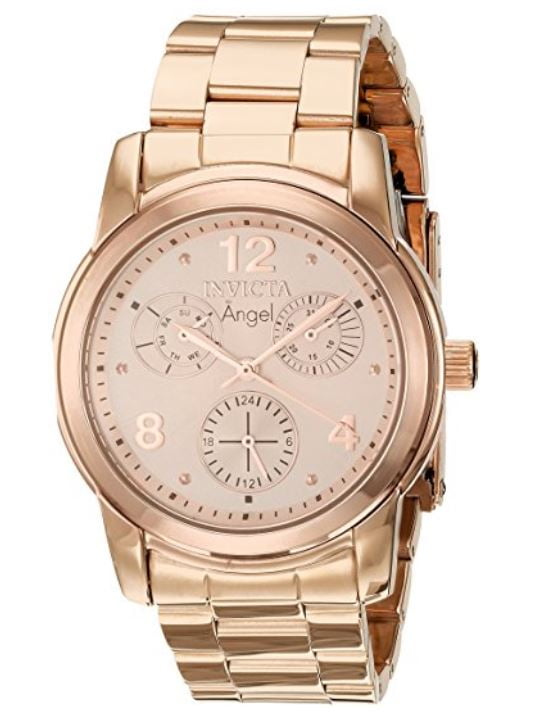 Invicta - 21687 Angel Lady 38mm Stainless Steel Rose Gold Dial VH68 ...
