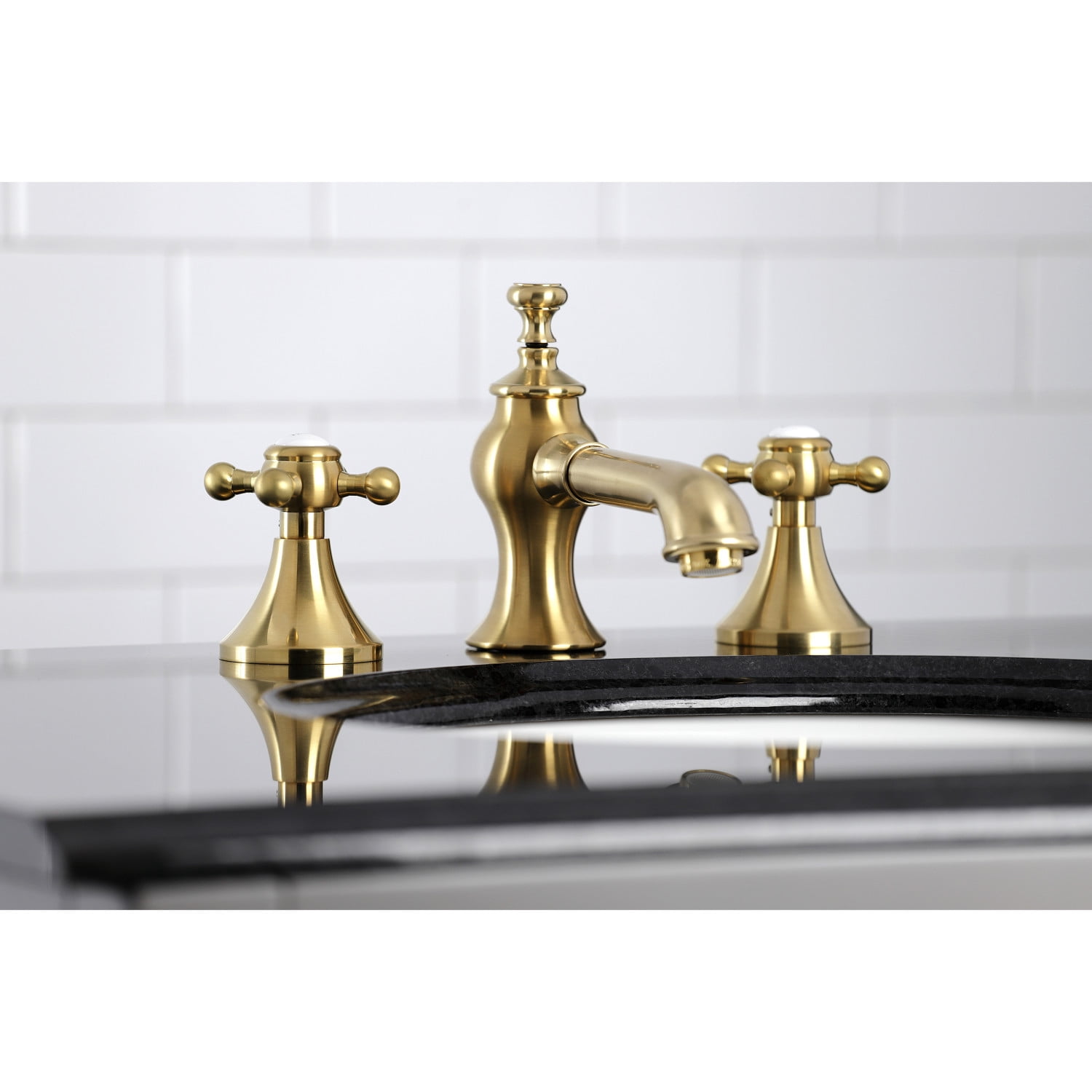 Kingston Brass KC7067BX English Country 8 in. Widespread Bathroom Faucet, Brushed Brass