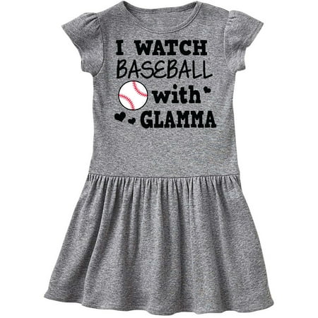 

Inktastic I Watch Baseball with My Glamma Gift Toddler Girl Dress