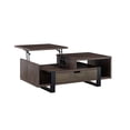 thumbnail image 2 of 47 " Modern Coffee Table 1 Drawer 4 Shelves Half Lift Top Brown, 2 of 6