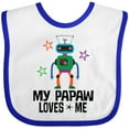 thumbnail image 3 of Inktastic My Papaw Loves Me Grandson Robot Boys Baby Bib, 3 of 4