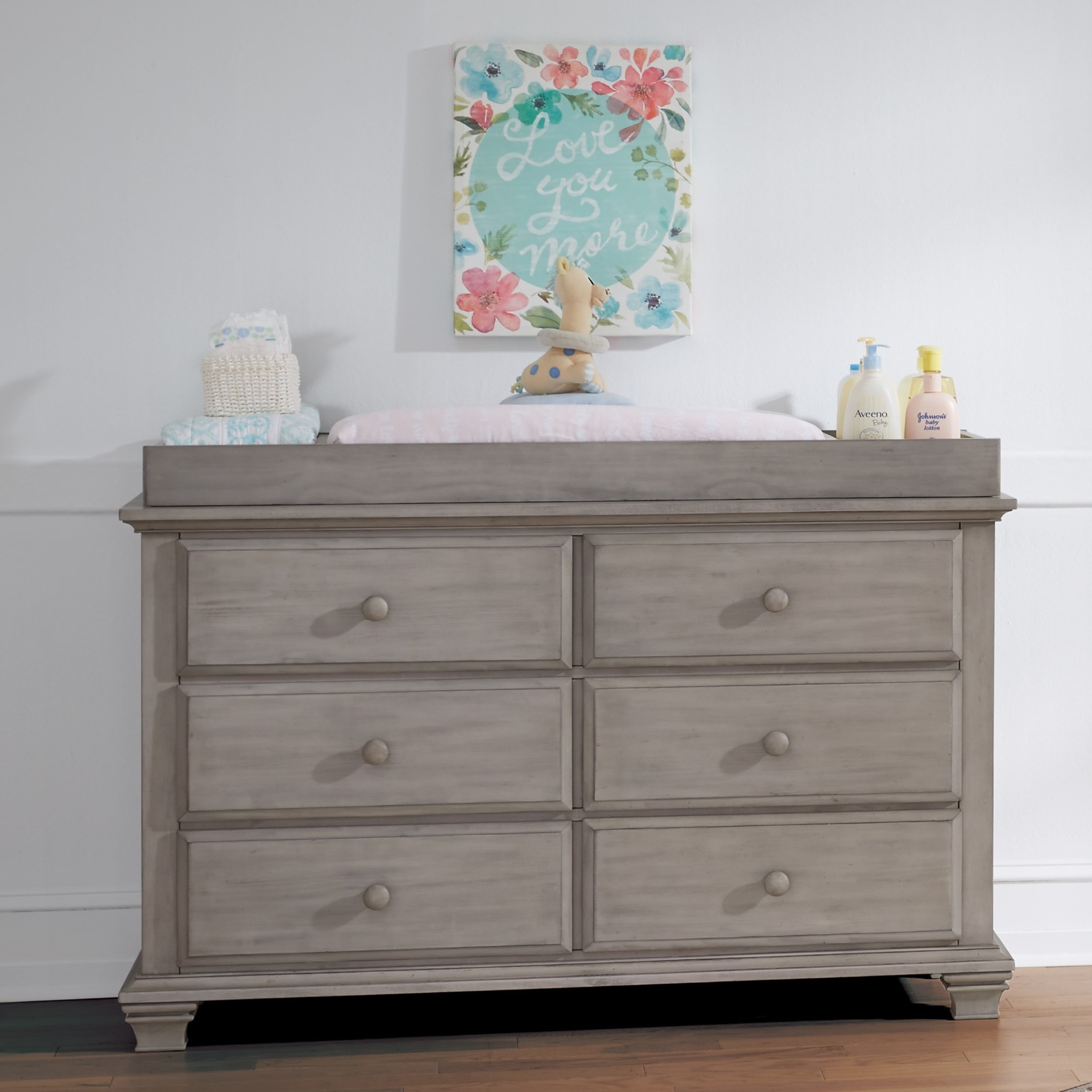 Oxford Baby Kenilworth Changing Topper, Stone Wash