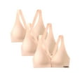 thumbnail image 1 of Pavied Push Up Bra Wireless Bras Seamless Bras Pack Of 3 Womens Front Closure Bra Racerback Plus Size Unlined Underwire Full Coverage Bras Feelingirl Bra Womens Bras Pink XL, 1 of 3
