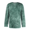 thumbnail image 7 of WTOBBY Men's Gradient Tie-Dye Zip-Up Hoodie Henley Long Sleeve Shirt Casual Loose Fit Top for Men in Everyday Fashion and Comfort,Mint Green 2XL, 7 of 7