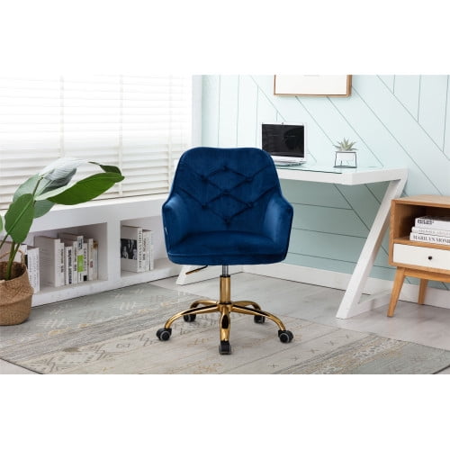 Swivel Office chair, Upholstered Velvet Shell Chair with Wheels and