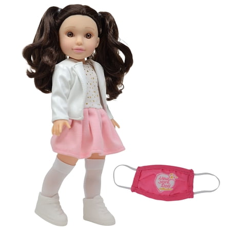 Glamour Girlz 14" Poseable Fashion Doll - Dolls for Girls Ages 3 Year Old and up - Dolls for 7 Year Old Girls (Brown Hair)