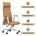thumbnail image 4 of LeisureMod Aleen Modern High-Back Office Chair in Upholstered Leather and Iron Frame with Swivel and Tilt (Acorn Brown), 4 of 8
