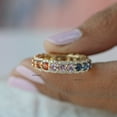 thumbnail image 4 of Rainbow Sapphire Full Eternity Band Ring, 18k Gold Filled Three Layer Eternity Band, Wedding Eternity Band, Anniversary Gift, Colorful Ring, 4 of 5