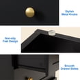 thumbnail image 3 of May in Color 3-Drawer Nightstand, Modern Bedside Table with Gold Knobs, Wooden End Table for Bedroom, Living Room, Hallway, or Closet, Black, 3 of 9
