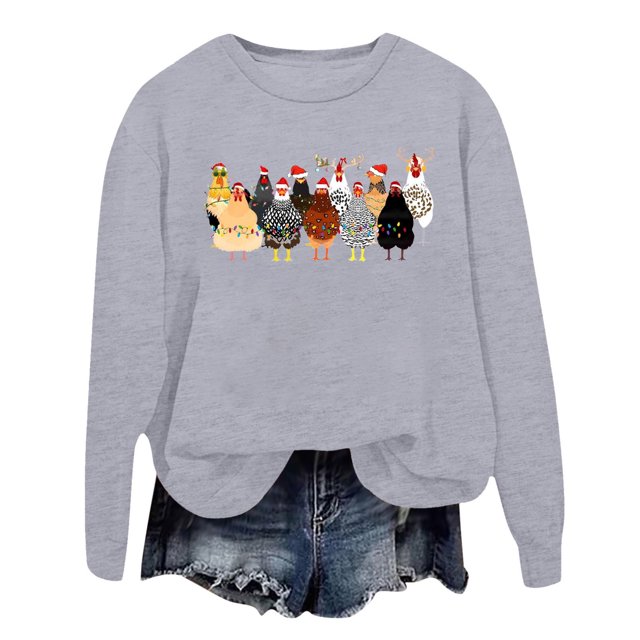 WEAIXIMIUNG Sweatshirts à Col Rond Graphiques pour Femmes Pull à Capuche Imprimé Lettre Col Rond pour Automne & Hiver