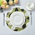 thumbnail image 5 of 15.4inch Round Placemats, DIY Printing Design, Suitable for Kitchen, Table Party Decoration Leaf, 5 of 7