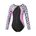 thumbnail image 5 of iEFiEL Kids Girls Metallic Dance Sports Outfit with Shorts Gymnastics Suit Long Sleeve Shiny Leotard with High Waist Shorts Pink 12, 5 of 7