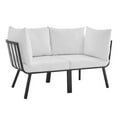 thumbnail image 2 of Modway Riverside Ensemble de Canapé Sectionnel d'Extérieur en Aluminium 2 Pcs pour Patio, Gris/blanc, 2 of 11