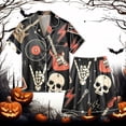thumbnail image 5 of Xmyrz Cute Pajama Sets For Men Short Sleeve Shorts Set Comfort Relaxation Halloween Skulls Print Homewear Sleepwear Pj Clothes Sets, 5 of 5