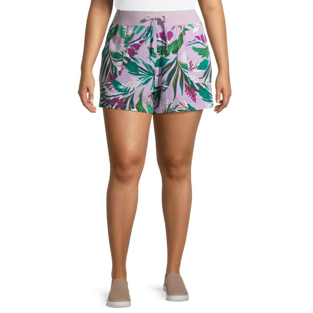 Terra & Sky - Terra & Sky Women's Plus Size Knit Shorts - Walmart.com ...