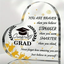 Acrylic Inspirational Graduation Gifts For Boys/Girls, Heart Shape Middle High College School Graduation Gift For Him/Her, Son Daughter Keepsake Gift Ideas Decorations