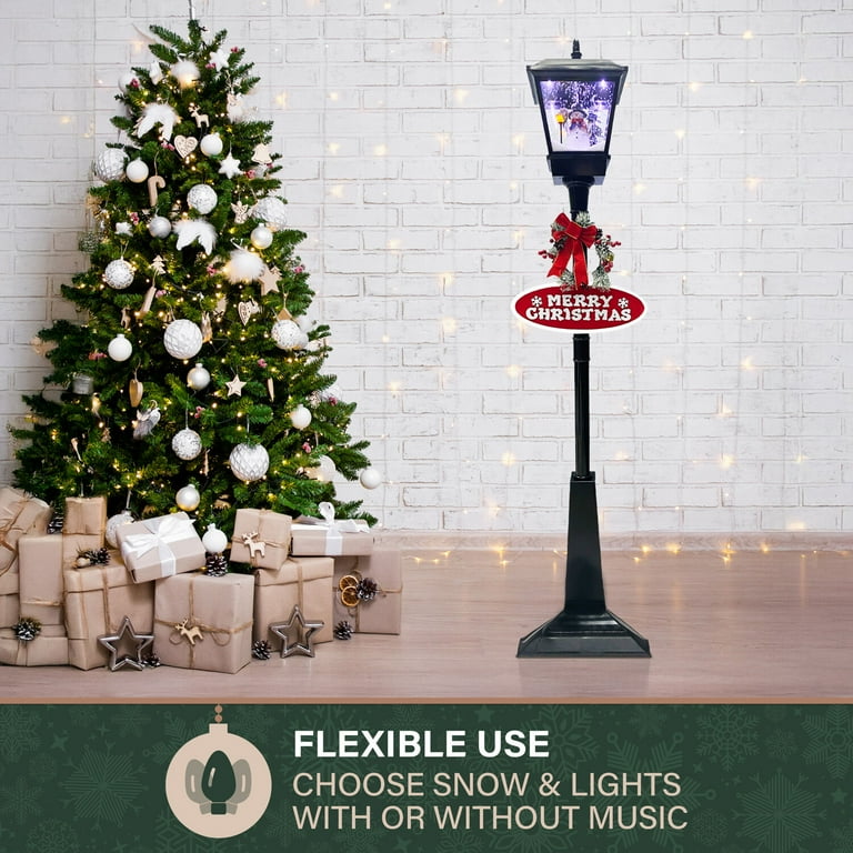 Fraser Hill Farm Snowman Christmas Lantern, 71-in, Black