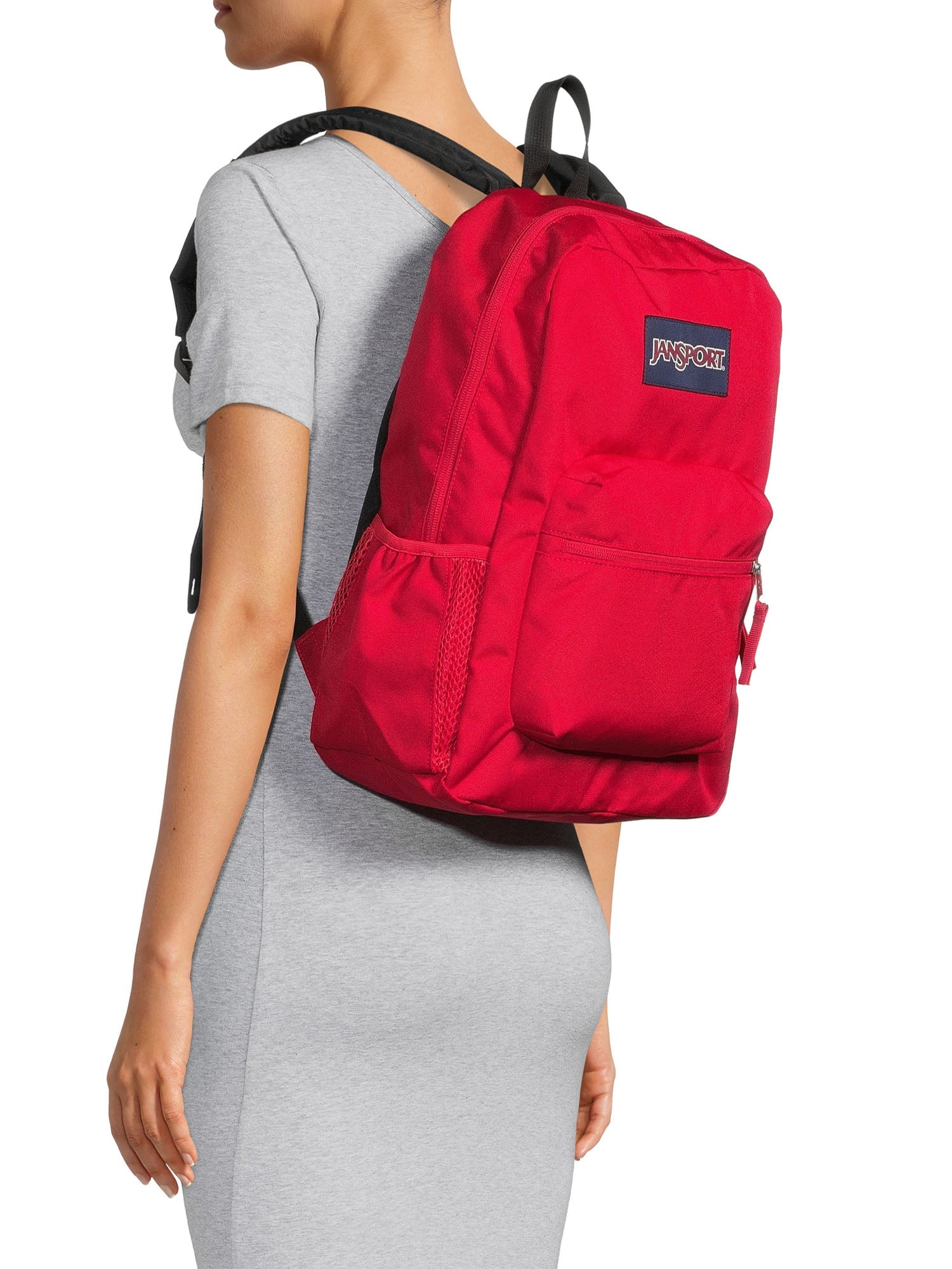 JanSport Unisex Cross Town Red Tape Backpack School Bookbag