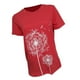thumbnail image 3 of Camiseta de mujer con estampado floral, cuello redondo, manga corta, camiseta suelta, rojo, L Vogacara  AP000466-12, 3 of 7