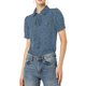 thumbnail image 5 of INSPIRAR CHIC Blusa de Chifón con Cuello Peter Pan y Lazo de Manga Corta con Estampado Retro S Azul Gris Puntos, 5 of 8