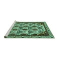 thumbnail image 2 of Ahgly Company Machine Washable Indoor Square Abstract Turquoise Blue Modern Area Rugs, 6' Square, 2 of 4