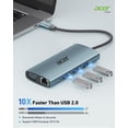 thumbnail image 3 of Hub USB C Acer 9 en 1 con HDMI de 4 K, USB-A 3.1, carga PD de 100 W, 3 of 9