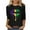 Top - A20 Black, variant on Xdegoge Womens Mardi Gras Tops Plus Size Crewnceck 3/4 Sleeve Top Luminous Casual Pullover Dazzling Neon Carnival Outfit