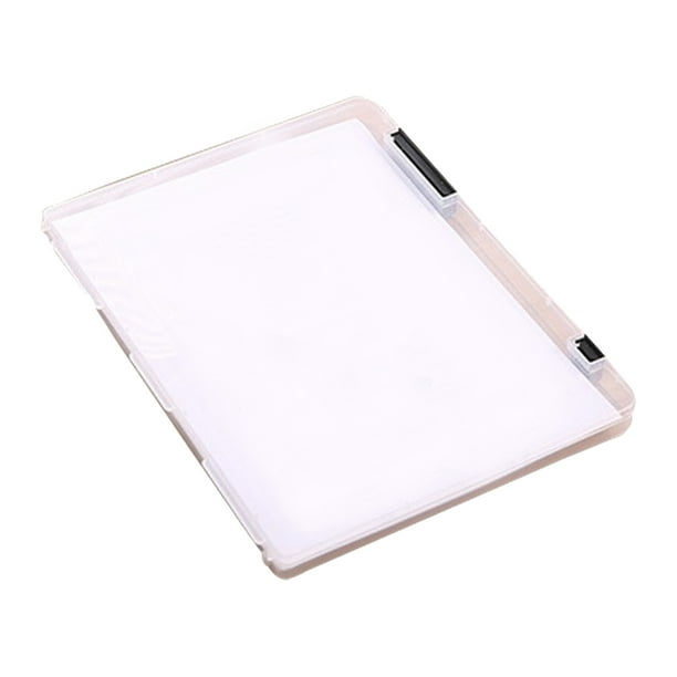 Cateissary Práctica caja de almacenamiento de archivos transparente A4 Cajas de documentos de plástico transparente Organizadores de papel de escritorio Type5 NO5 Cateissary JJ2620-04