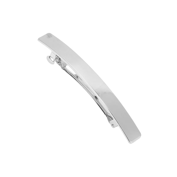Vocoste 1 Pc Hair Barrettes Grace Polished Square Barrette Clip Silver Tone