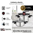 thumbnail image 3 of Set De Ollas De Presión 4 y 6 Litros Acero Inox Bogner BPCH0406L, 3 of 11