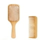 thumbnail image 1 of Juego de cepillo y peine desenredantes de madera de bambú, ecológico para mujeres, hombres y niños, para cabello fino, largo y rizado, masajeador de cuero cabelludo (2 piezas), 1 of 8