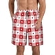 thumbnail image 1 of Balery Plaid Heart Traje de Baño Estilo Hawaiano para Hombre, Shorts de Secado Rápido con Bolsillos-Large, 1 of 6