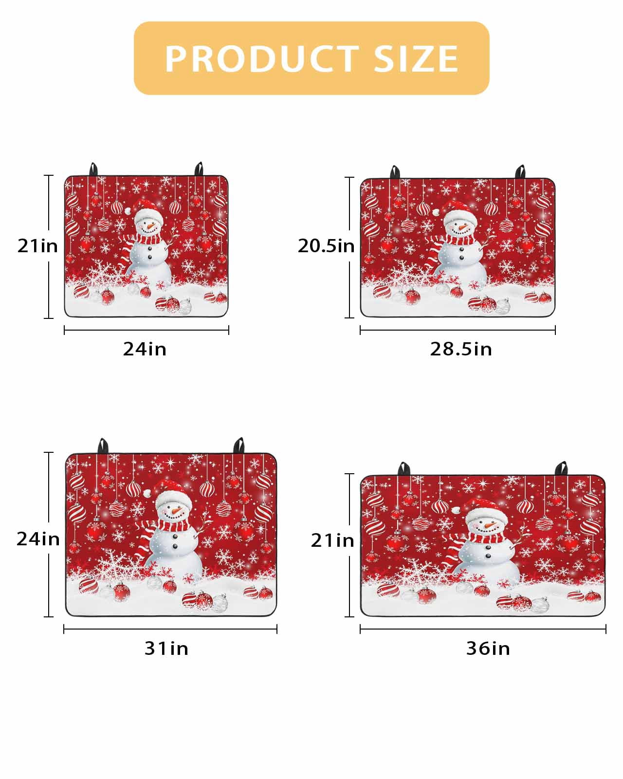 Large Induction Cooktop Protector Mat Red Snowman Christmas Stove Top Covers for Electric Stove, Xmas Balls Snowflake Decorative Stove Burner Cover Mats, Glass Top Stove Cover