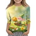 thumbnail image 1 of Tauxra Chandail de la Saint-Patrick pour Adultes, T-Shirt à Manches 3/4 Imprimé Col Rond, T-Shirt Graphique Trèfle Décontracté à Manches Longues pour Activités Festives, 1 of 6