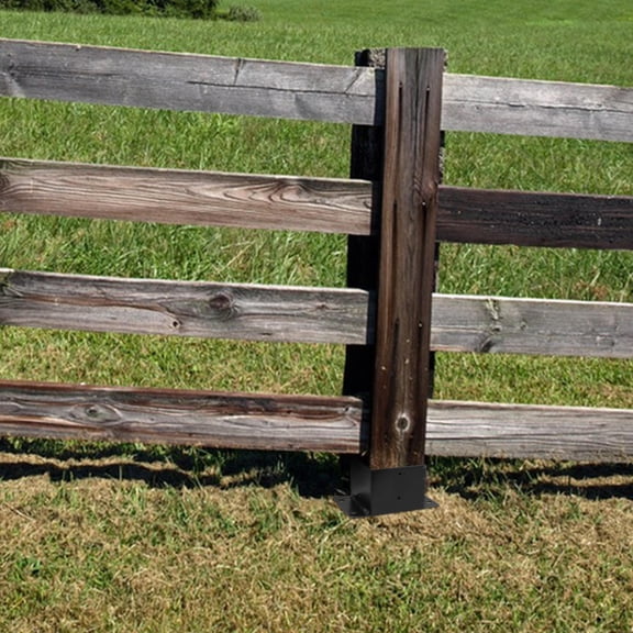 Metal Fence Post Bracket For Wood And Steel Posts Deck Railing Protective Sleeve And No Dig Mailbox Post Anchor Base