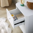 thumbnail image 3 of Modern Wood Kids 2 Drawer Nightstand with Round Feet - White, 3 of 9