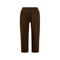 thumbnail image 4 of Stamzod Women's Capri Pants Summer High Waist Straight Cropped Pants Casual Loose Plus Size Capris for Women with Pocket Brown S, 4 of 4